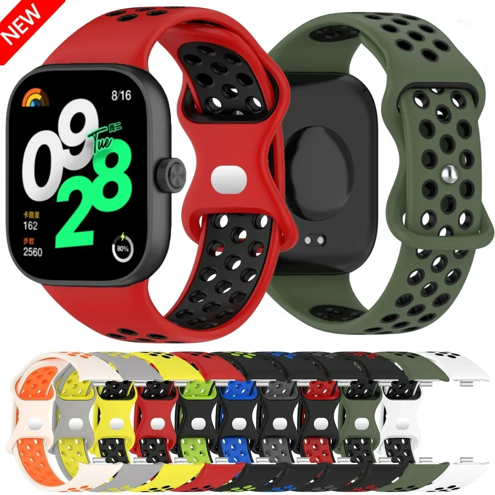 

Breathable Strap for Xiaomi Redmi Watch 4 Smart Replaceable Silicone Sport Bracelet Wristband Correa for Mi band 8 pro Watchband