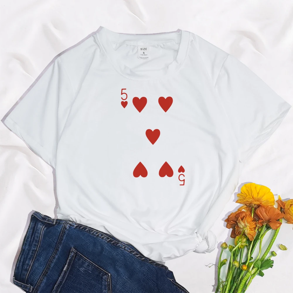 Disfraz de baraja de cartas en forma de corazón para mujer y hombre, camisetas de póker, traje de puente, Cartas a juego para Casino