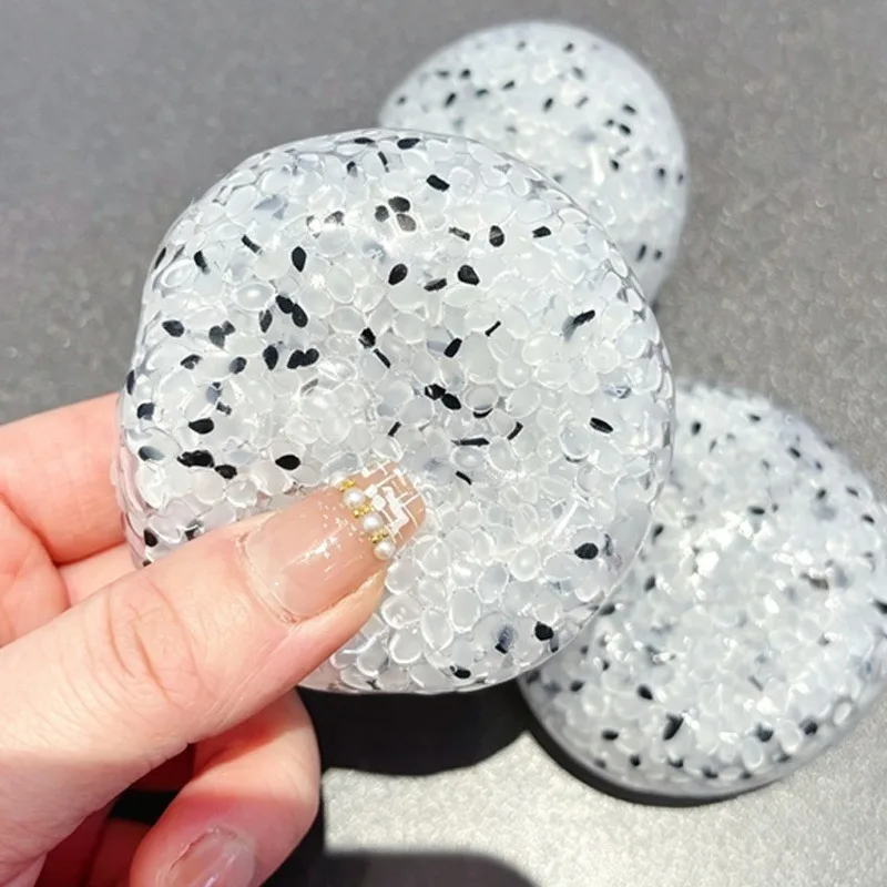 Rice Grain Crinkle Stress Squeeze Ball Handmade Squishy Stretchable Moldable ASMR Fidget Toy For ADHD Anxiety Sensory Relief