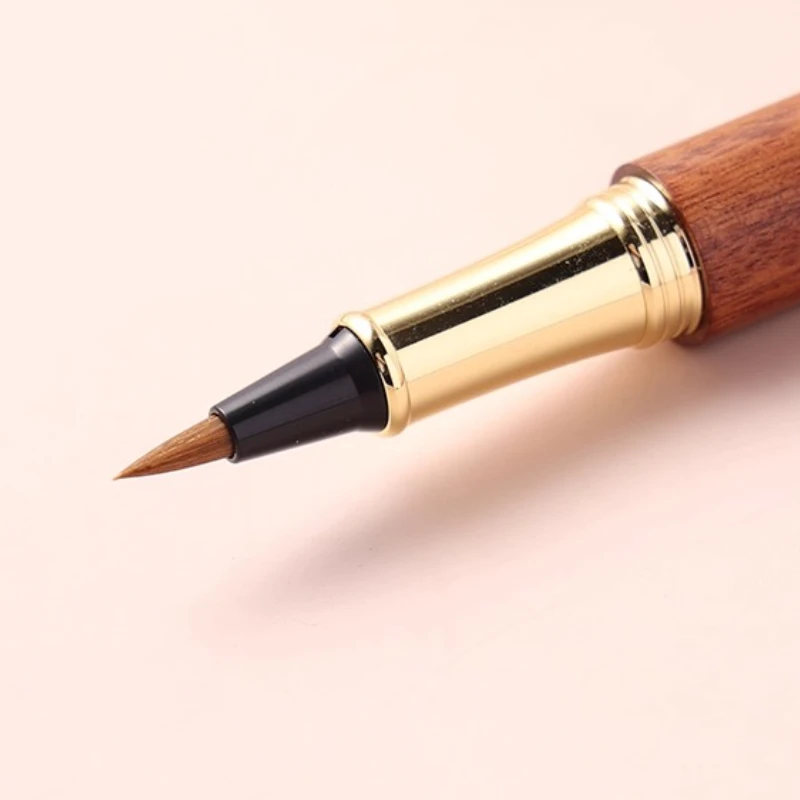 Metal+Wood Texture Dip Pen Gift Box Calligraphy Practice Soft Pen Replacement Ink Bag Equipped with Ink Absorber Brush Writing