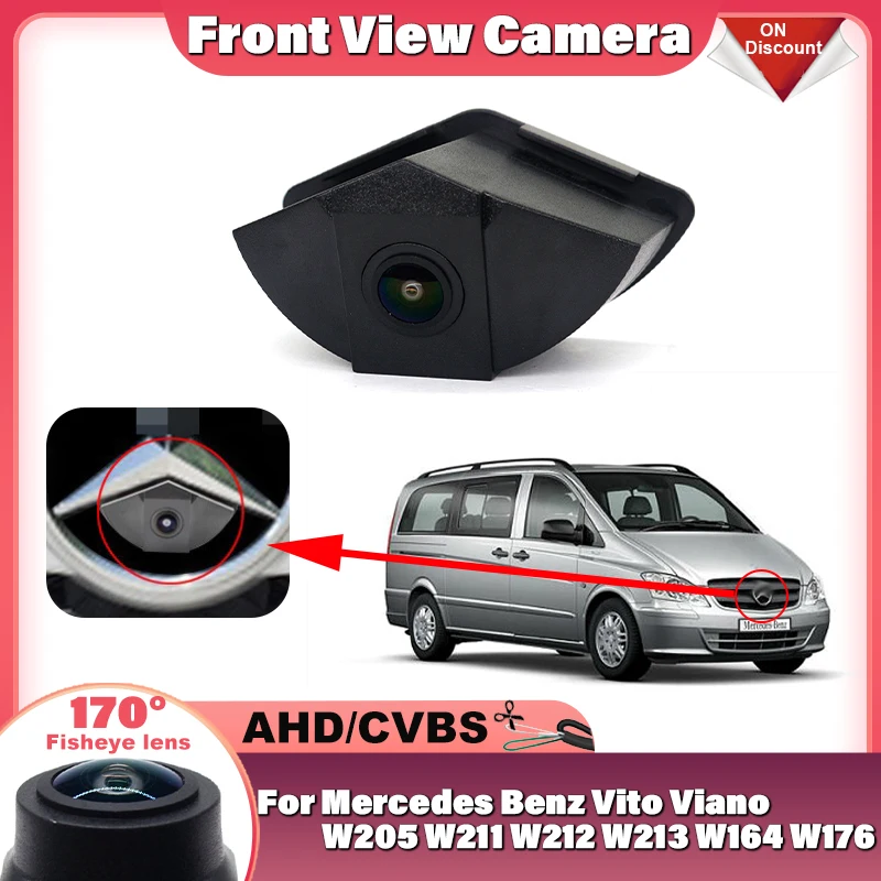 170°CCD AHD 1080P Car Logo Front Vision Camera For Mercedes Benz Vito Viano W205 W211 W212 W213 W164 W176 A B C E G GL SLK Class