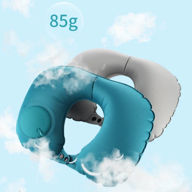 

Pillow Automatic Air U-Shape Travel Inflatable Airplane Car Pillows Ring Pillow Folding Press Type Bed Pillows Neck Cushion 5