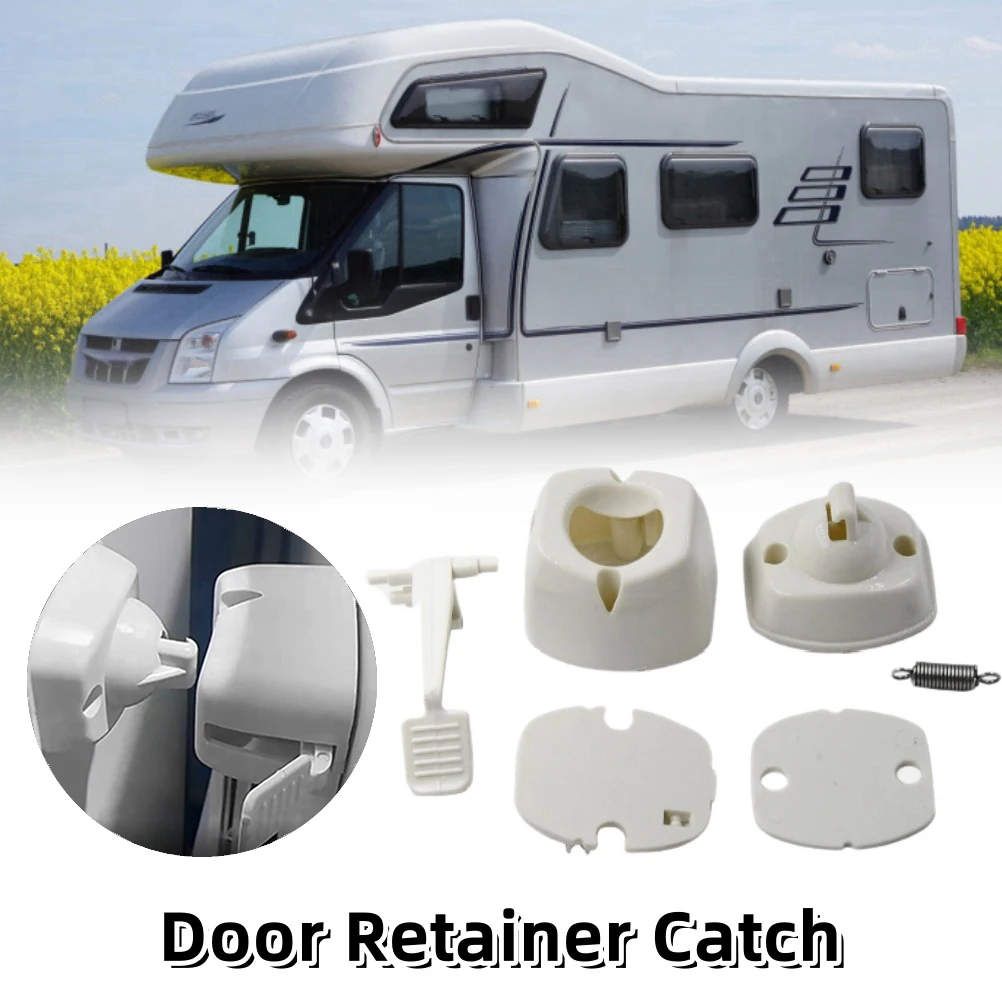 1Set Door Catch Latch White Plastic Stop Entry For Coachman Elddis RV Caravan Door Retainer Holder Camper Motorhome Accessories