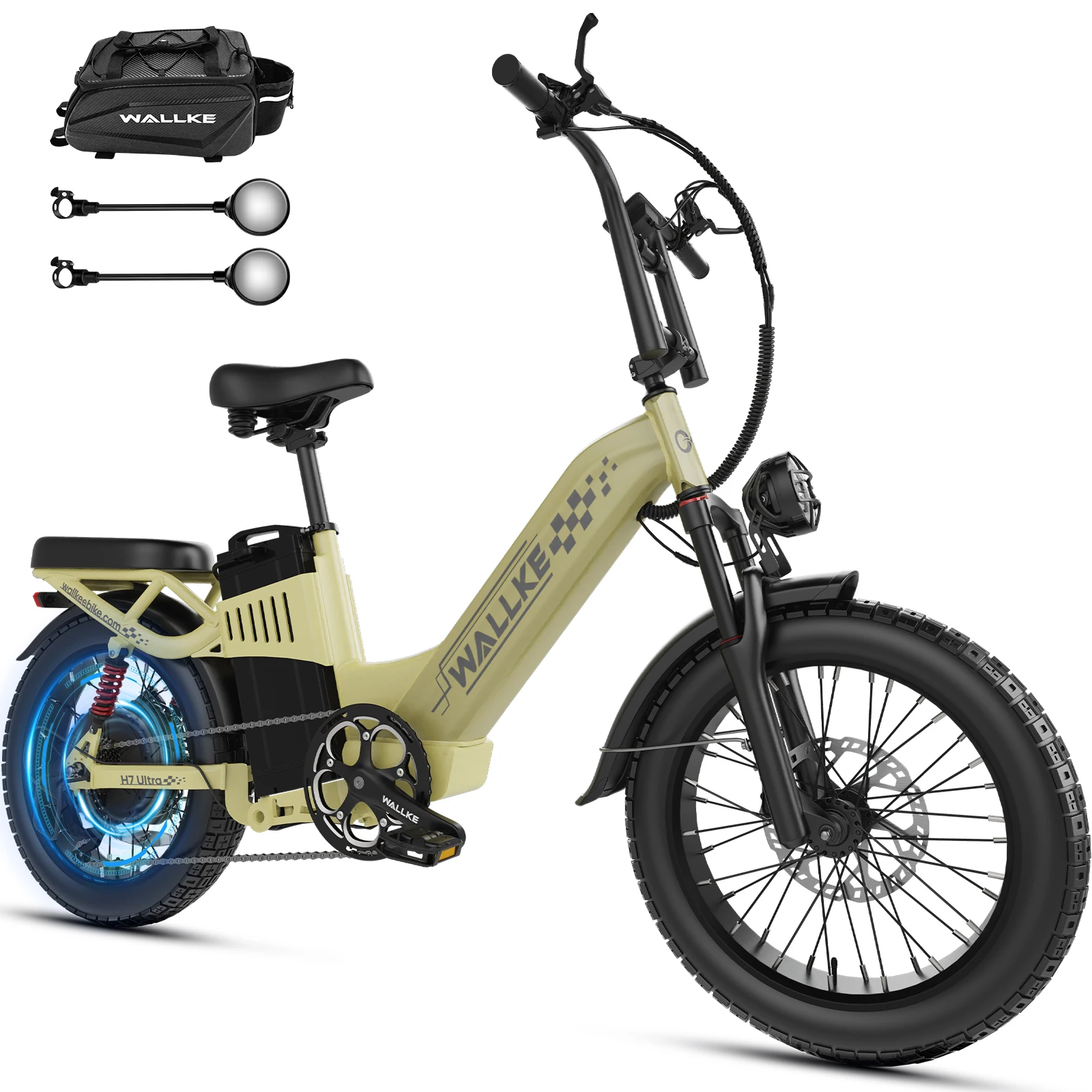 W Wallke H7 Ultra Electric Bike for Adults, 48V 40Ah Long Range Ebike, Fast E-Bike, 20x4 Fat Tire Electric Bicycle, Torque Sensor, UL2849 image 3