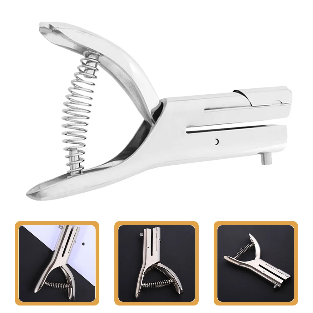 

Single Hole Puncher Heavy Duty Metal Id Card Hole Punch Tool For Name Badges Pvc Cards Craft Paper Portable Zinc Alloy Slot