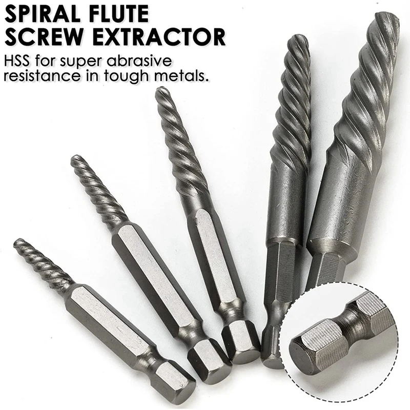 11 Pieces Easy Out Bolt Extractor Set Reverse Drill Bit Extractor Set For Removing Broken Screws