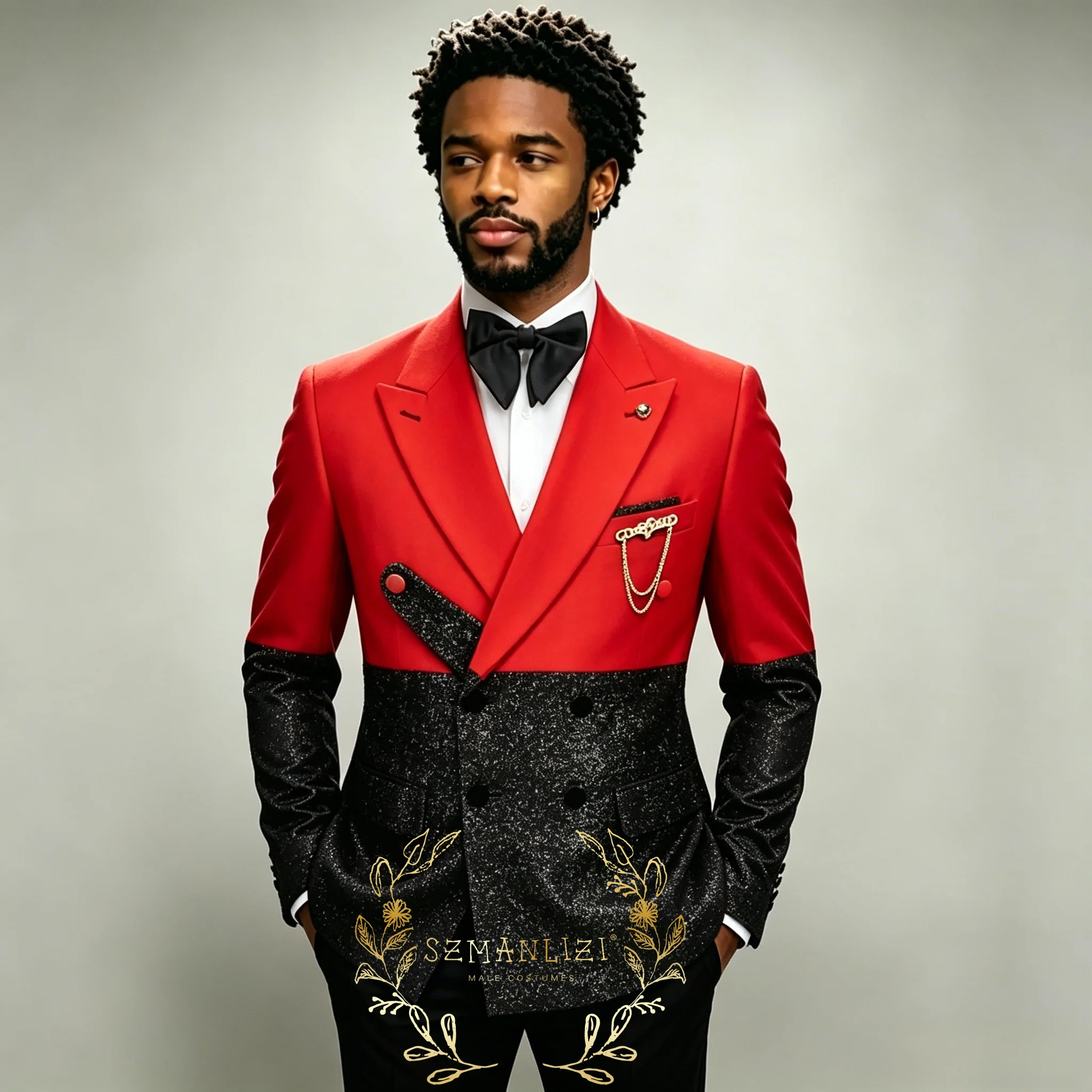 

2026 Men's Suits Double Breasted Suit For Man Peaked Lapel Blazer Jacket Pants 2 Piece Formal costume homme Suits Handsome