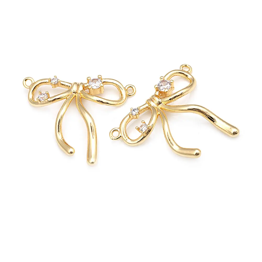18K Gold Color Brass Bow-knot Charms Pendants High Quality Necklace Earrings Diy Jewelry Accessories Rosediy official-website