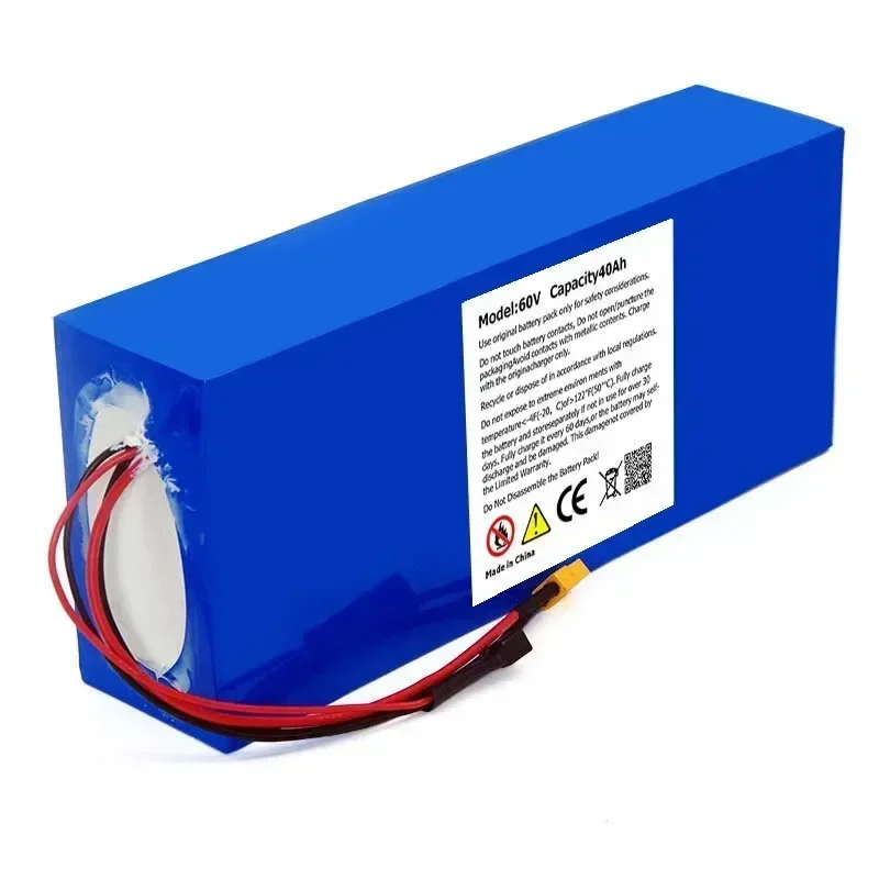 60 V 40AH Elektrische Fiets 18650 Batterij voor Scooter Motorfiets 67.2 V 3000 W oplaadbare batterij met dezelfde poort BMS + 3A lader