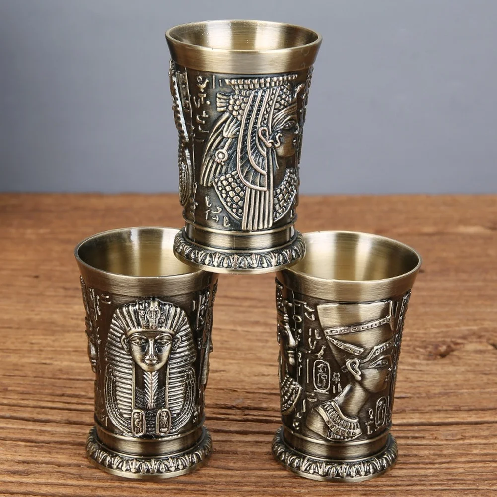 Vintage Egyptian  FOR Pharaoh  Shot Glass Zinc Alloy Retro Cocktail Cup Luxury Egypt Creative Style Vintage