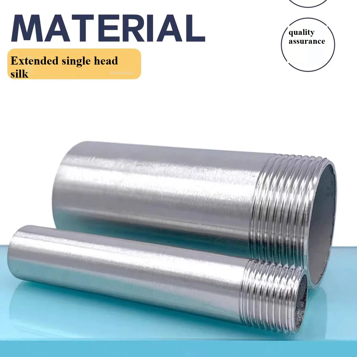 

304 stainless steel single-head wire welding, external thread straight through, extended length 100-200mm