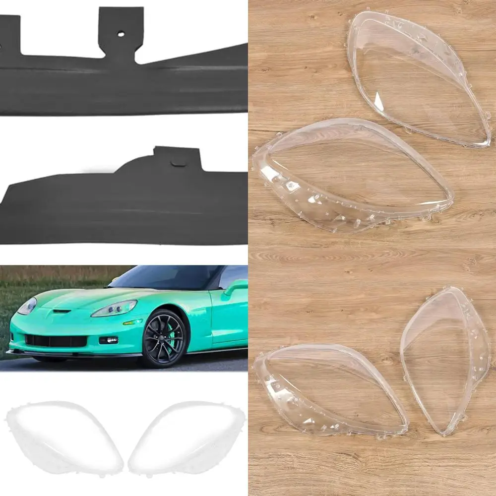 

Kojem Clear Headlight Lens Cover Compatible with 2005-2013 Corvette C6 Headlamp Lens Shell 2Pcs Left & Right Lenses