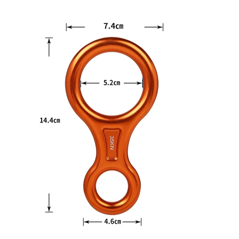 35KN Figure 8 Climbing Descender Aluminum Alloy Downhill Equipment For Climbing Belaying And Rappeling Device