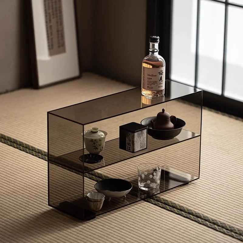 

Light luxury acrylic transparent teapot household tea set display rack Bogu shelf desktop