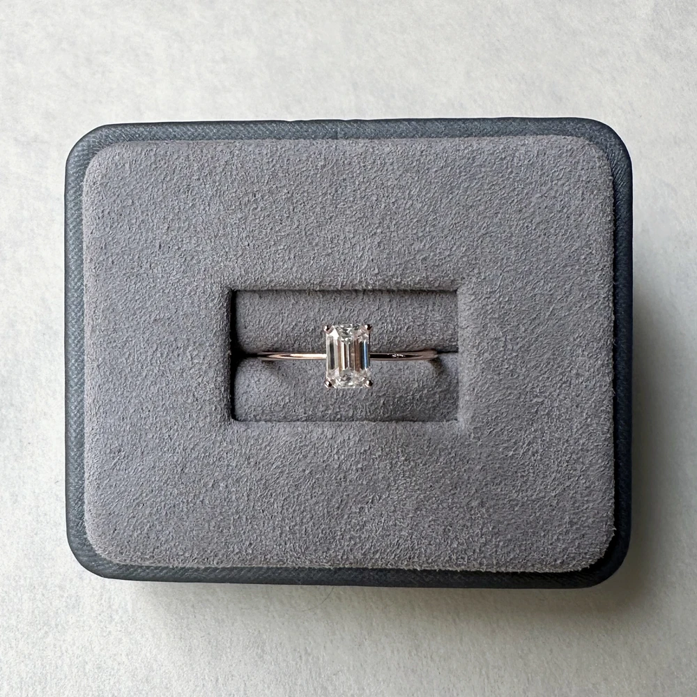 PuBang Fine Jewelry Classic 925 Sterling Silver 4*6MM GRA Moissanite Diamond Wedding Engagement Anniversary Rings for Women Gift