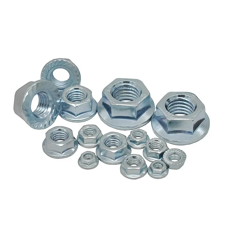 Anglo-American galvanized toothed non-slip flange nut 6#-32 8#-32 10#-32 1/4-20 5/16-24 3/8-16 1/2 5/8-18 3/4-10 7/16-14