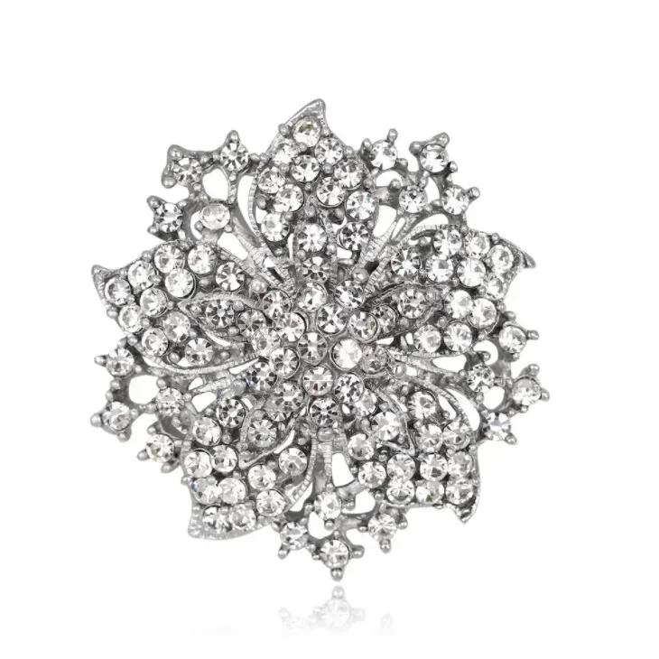 مجوهرات جديدة فاخرة إكليل الصدار إكليل بروش كريستال من مجوهرات الأزياء النمساوية للنساء #4