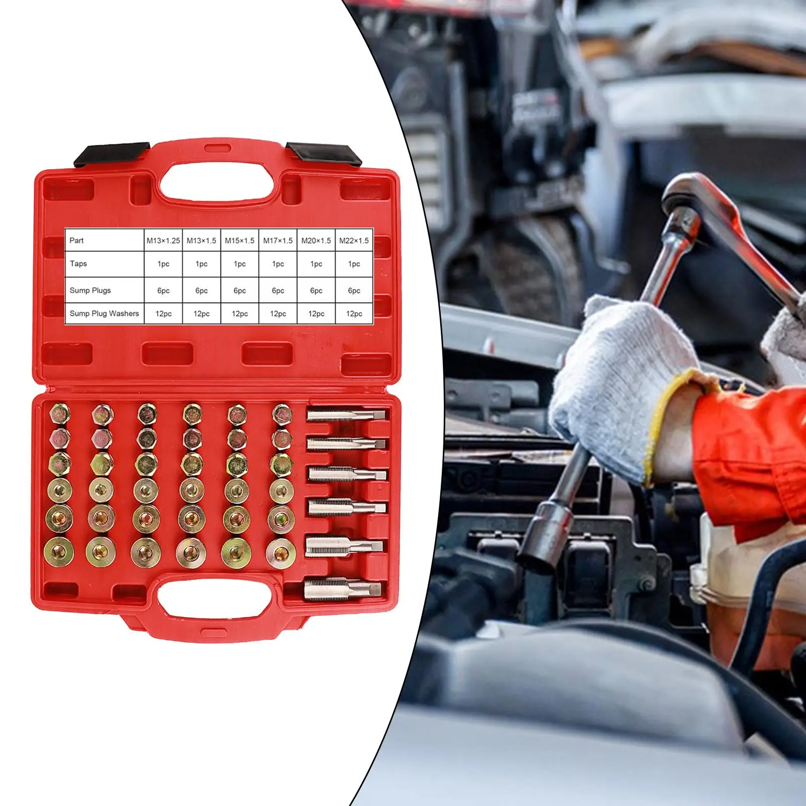 Набор для ремонта резьбы масляной кастрюли, высокопроизводительный универсальный Премиум набор инструментов для сливного отверстия коробки передач, автомобильные резьбовые инструменты