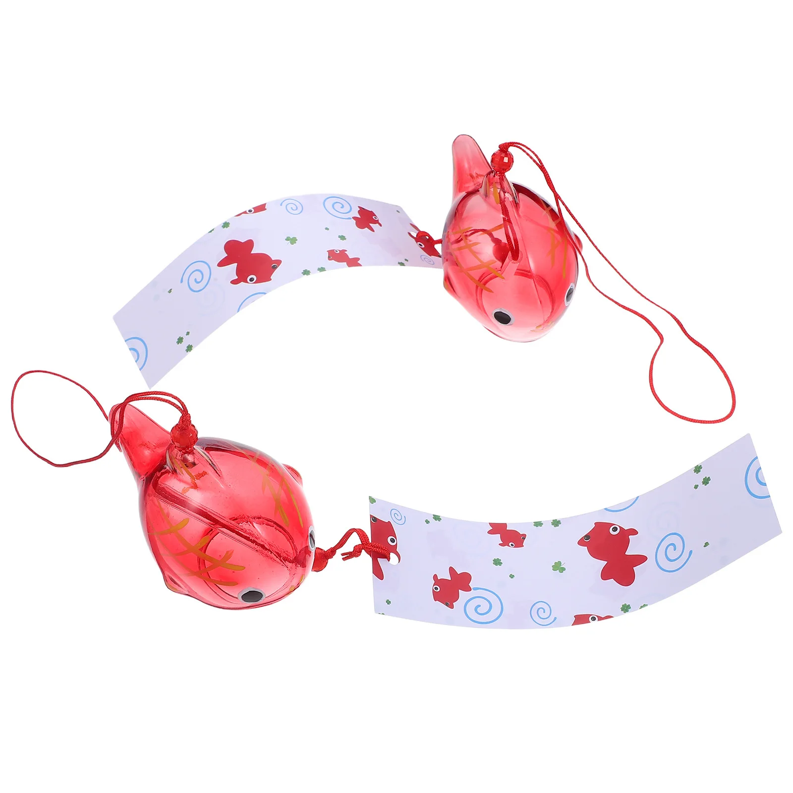 

2Pcs Japanese Style Goldfish Glass Wind Chimes Outdoor Hanging Wind Bells Garden Home Balcony Pendant Decoration