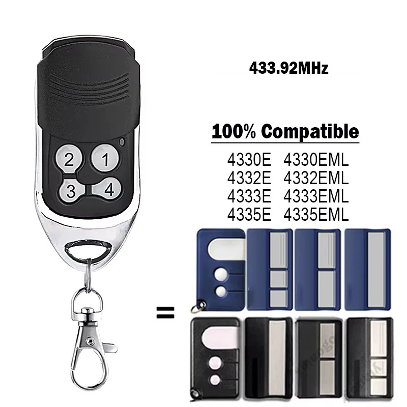 

Для 4335E 4333E 4332E 4330E 4330EML 4332EML 4333EML 4335EML пульт дистанционного управления гаражными воротами 433,92 МГц открывалка