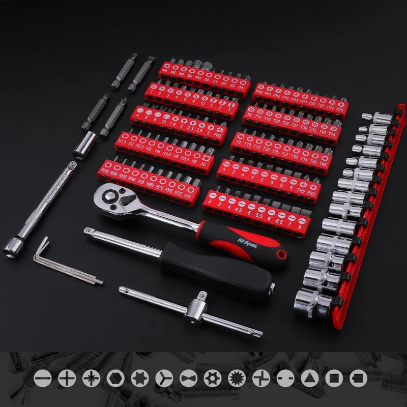 126Pcs Quick-Release 1/4-Inch Socket Set Ratchet Torque Wrench Car Repair Tool Kit for Auto Repairing Set Mechanic Tools