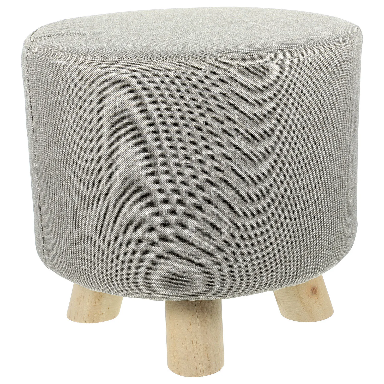 

Small Cloth Fabric Wooden Stool Sturdy Comfortable Home Sofa Tea Shoe Changing Footrest Step Stool Round Minimalist Design