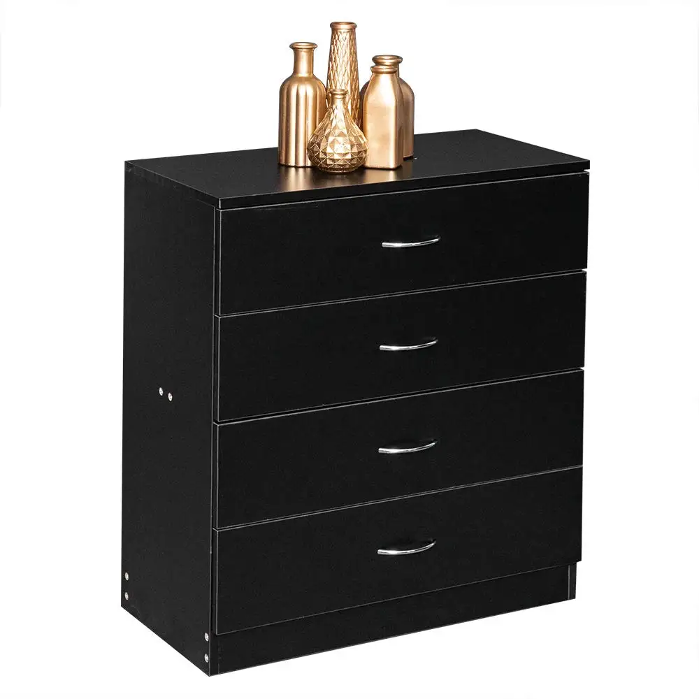 

Black Nightstand, 26" Wide 4 Drawers End Table, Bed Side Table Chest Of Drawers Cabinet, Wood Nightstand For Bedroom, Customized