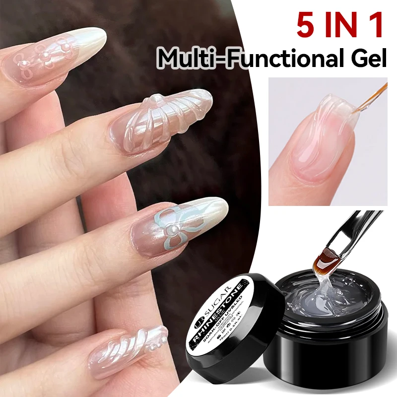 UR SUGAR 15 ml, kein Abwischen, Strass-Gel für Nägel, Superkleber, kein Abwischen, Nagel-Edelsteinkleber für Nagelkristalle, Perlen, Diamanten, Aufkleber, 3D