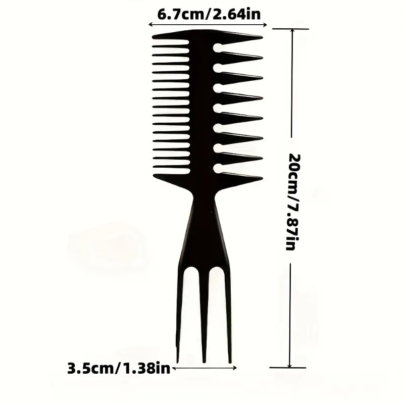 مشط شعر عظم السمكة 3 في 1 من ProHair - أداة احترافية لتصفيف وفك تشابك الشعر - قطعة واحدة من ملحقات بلاستيكية لجميع أنواع الشعر