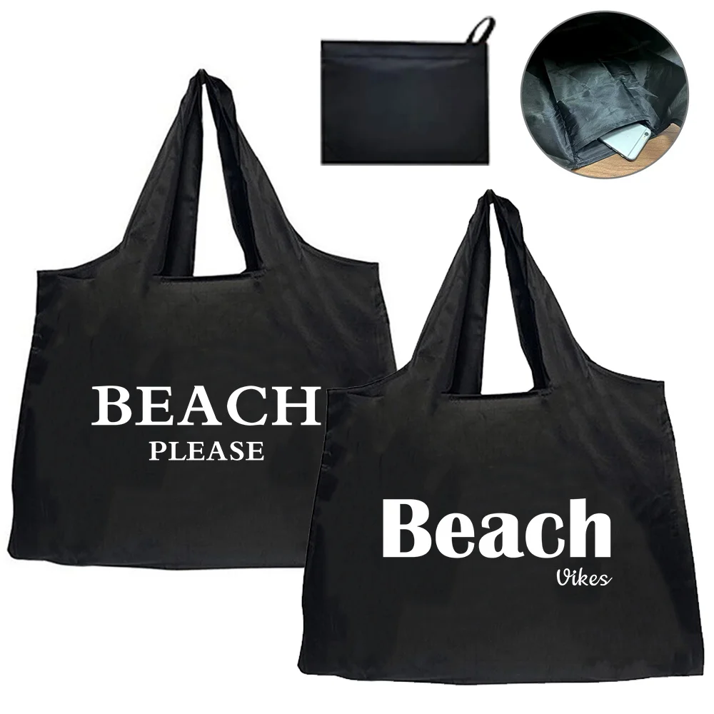 

Tote Bag Eco-Friendly Folding Shopping Bag Reusable Portable Shoulder Handbag for Travel Grocery Fashion Beach Series