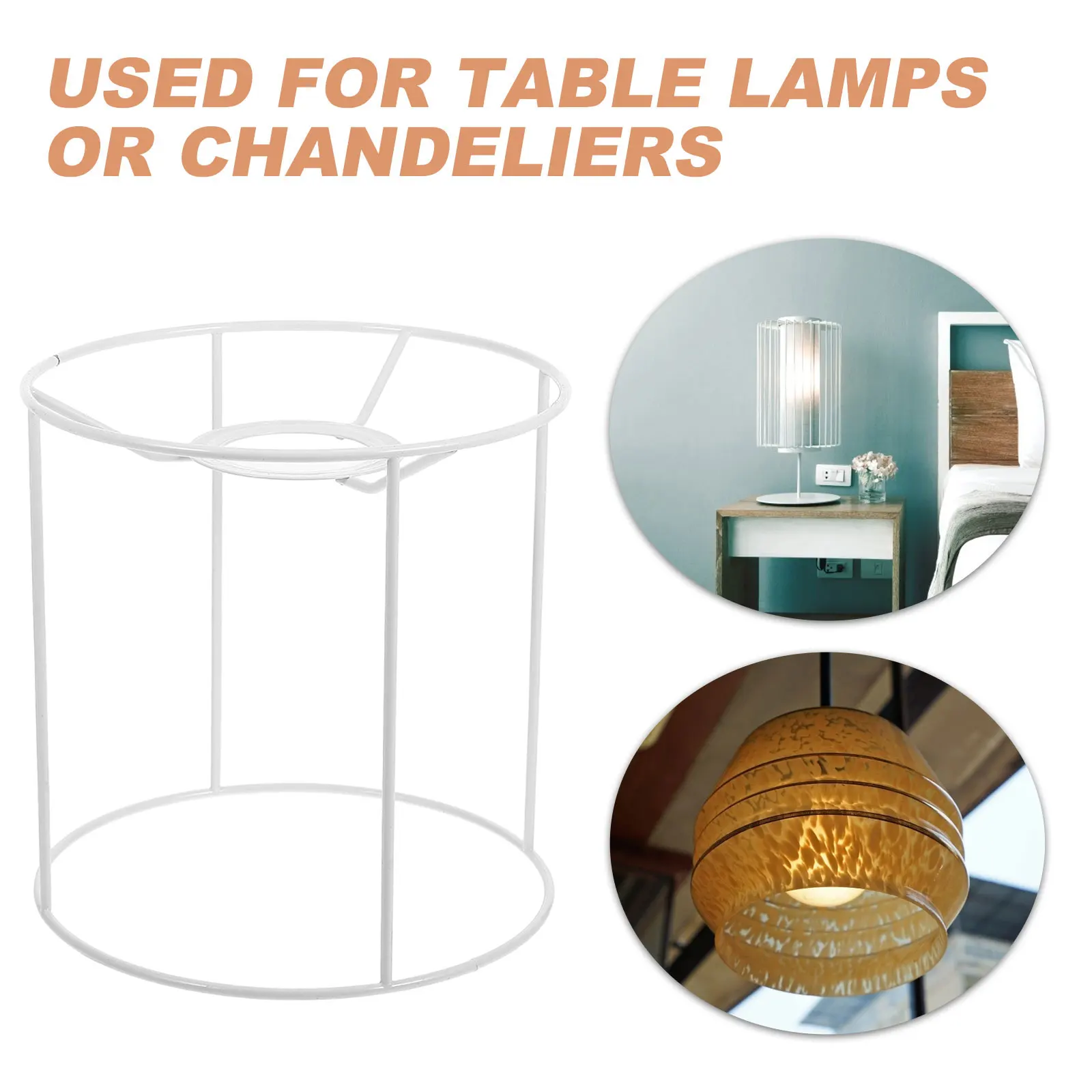 

Desk Lamp Chandelier Frame Wire Stand E27 Bulb Base Durable Metal Table Shade Ring Diy Decor Lighting Accessories