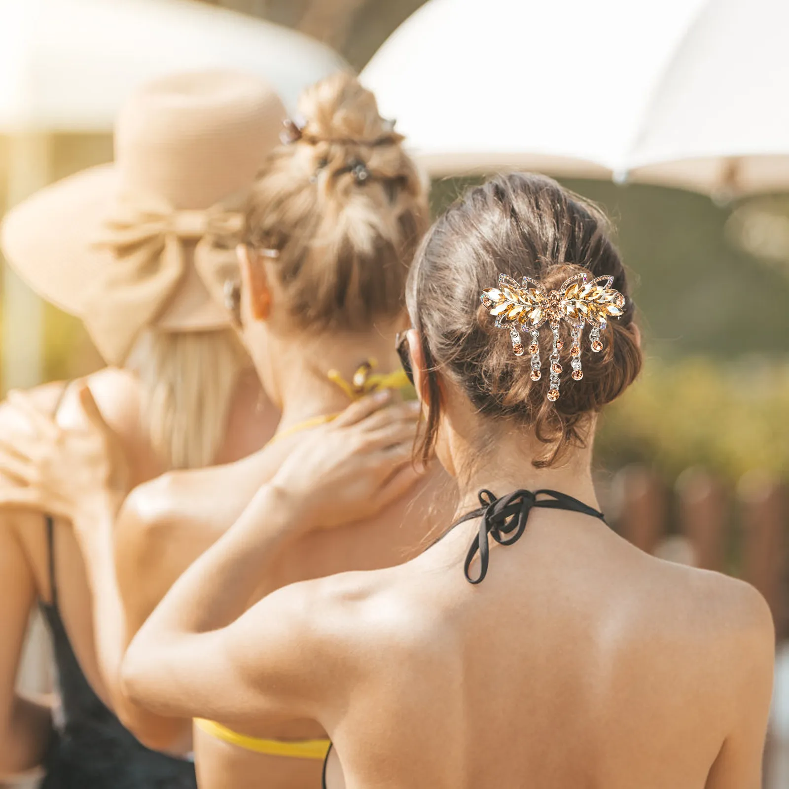 

Rhinestone Crystal Hair Clip Barrette Elegant Hair Accessory for Daily Wear Formal Events Bridal Hairstyle Decorative Hairpin