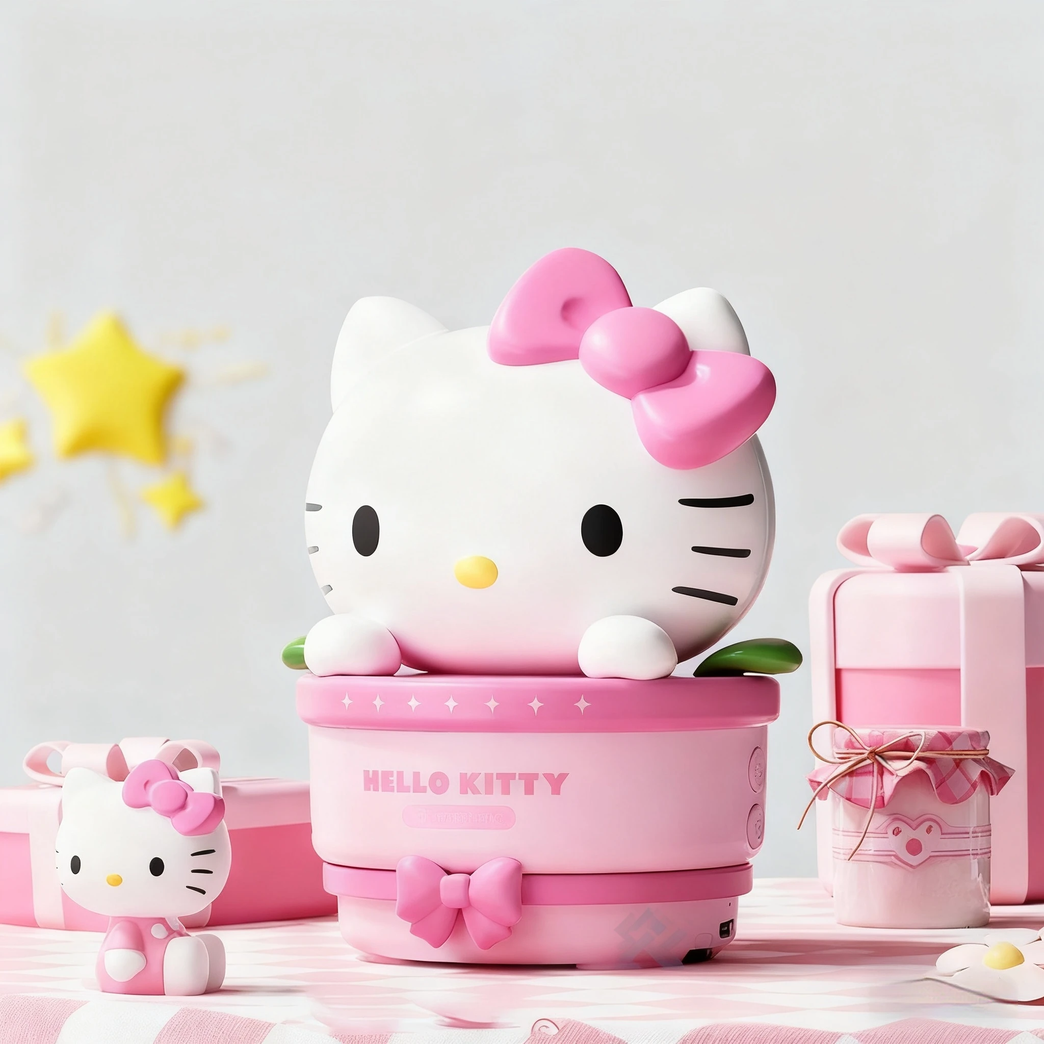 

Kawaii Anime Cartoon Hello Kitty Potted Bluetooth Speaker Cute HIFI Sound Stereo Surround Desktop Ornament Surprise Gift for Fan