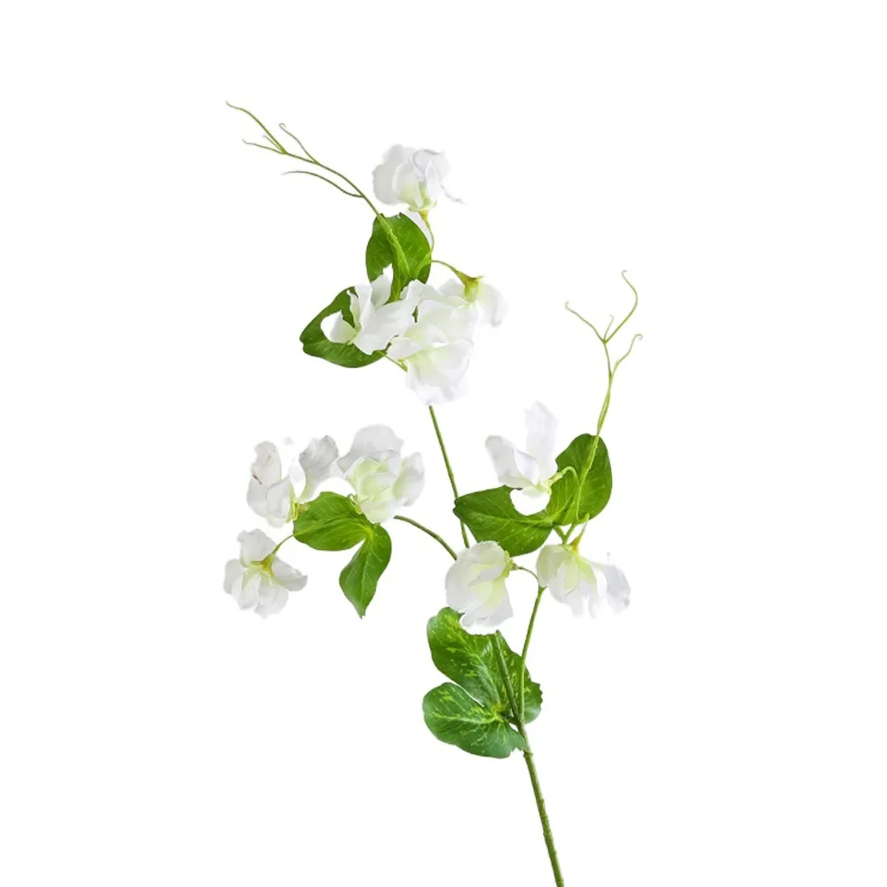 

Creative 55cm Artificial Pea Flowers Elegant Plastic Silk Pea Blossom Branch Handmade Real Touch Fake Flower Wedding Party