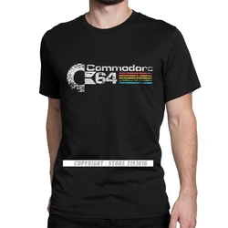 Retro Commodore 64 T gömlek Tops yeni saf pamuk Tees Camisas C64 Amiga bilgisayar Geek Nerd 3D tişörtleri O boyun tops & Tees