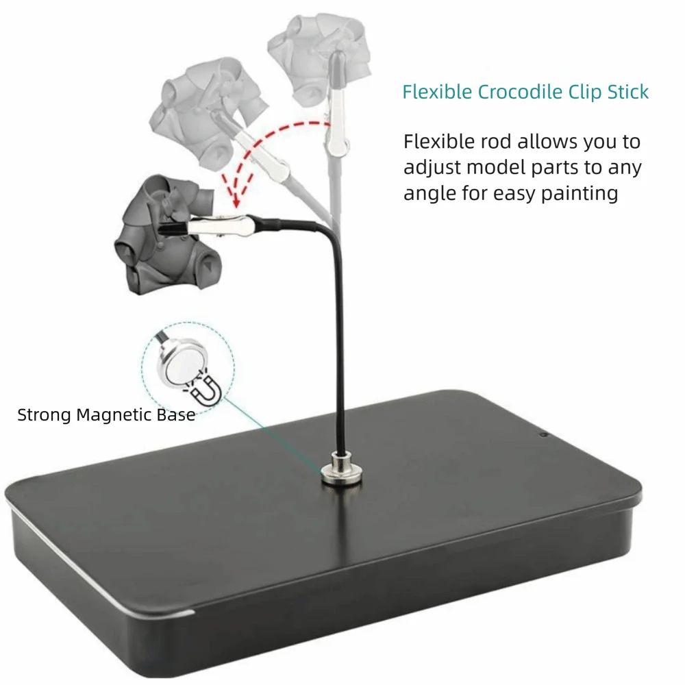 

Magnetic Model Painting Stand Flexible DIY Model Base Holder Crafting Bendable Alligator Clip Sticks For Airbrush Spray Hobby