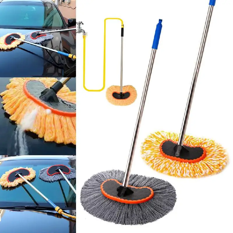 2023 Car Wash Brush Car Cleaning Mop 90cm Long Handle Car Cleaning Kit With Water Dispenser Non-Scratch Bristle Auto Accessories