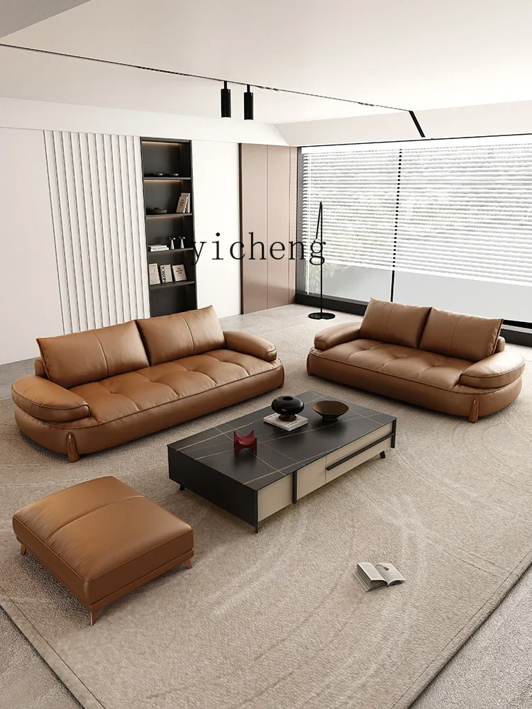 

YZ leather sofa reception room business modern straight row three VIP negotiation