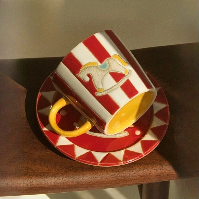 แก้วเซรามิกสไตล์วินเทจลายวงกลม - Coffee Tea Gift Set บทวิจารณ์และราคา