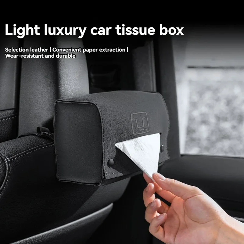 

Suede Car Tissue Box Car Center Console Armrest Napkin Box Sun Visor Backseat Tissue Case with Fix Strap For Tank Car