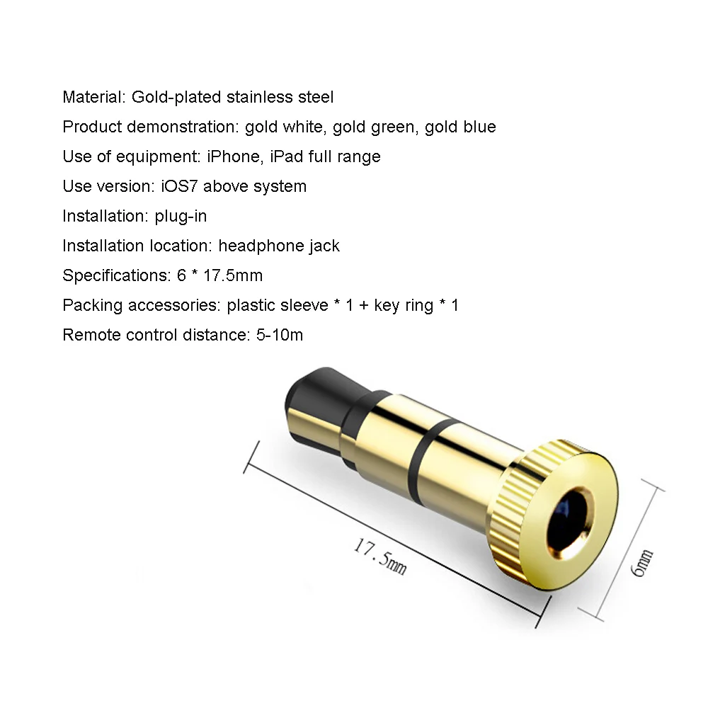 Universeller 3,5mm mobiler Infrarot-Smart-Fernbedienung stecker ir Fernbedienung Smart Wifi Universal-Infrarot für Apple-Telefon