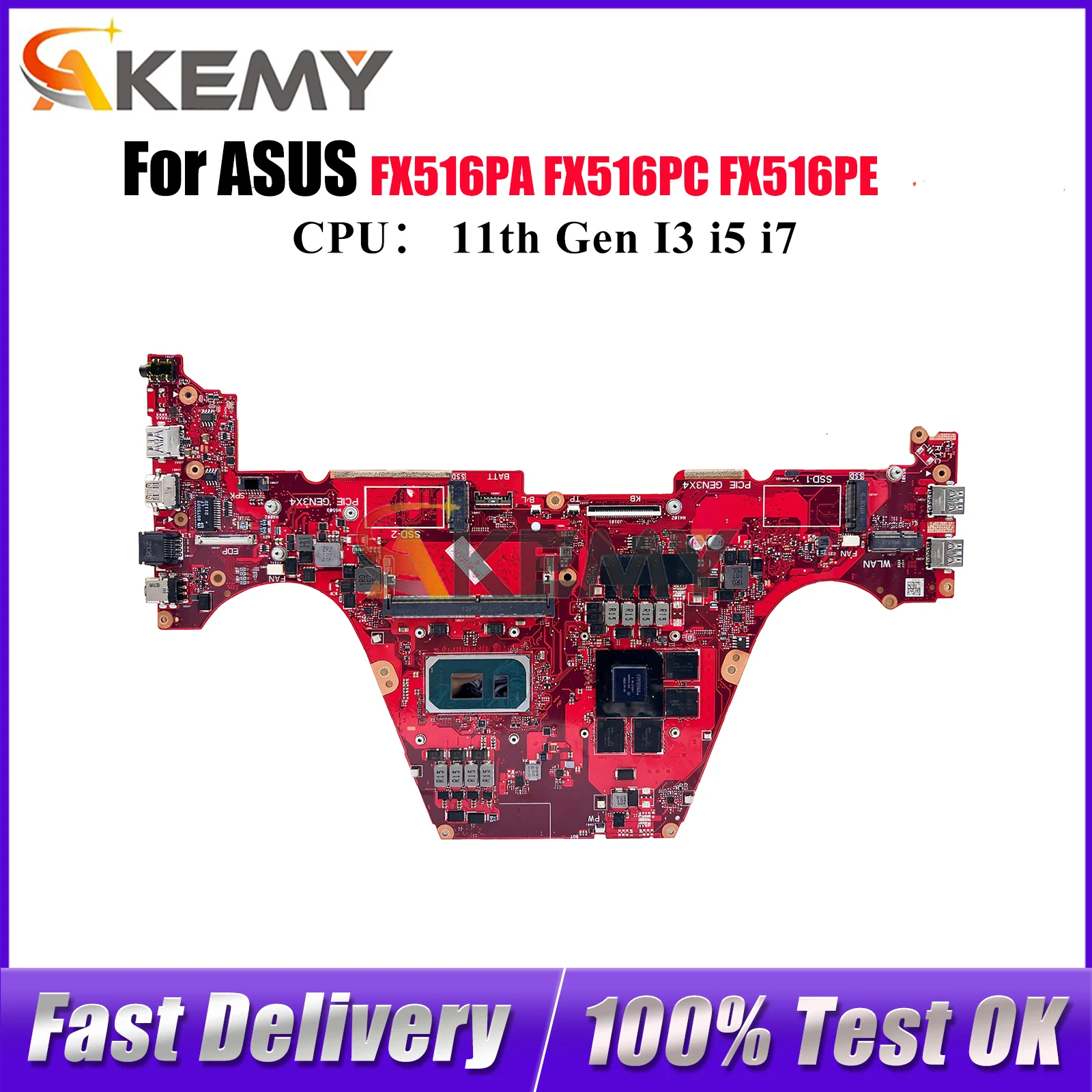 

FX516PC Laptop Motherboard For ASUS TUF Gaming FX516PA FX516PE FX516PC FX516P Mainboard With 11th Gen I3 i5 i7 100% tests OK stk