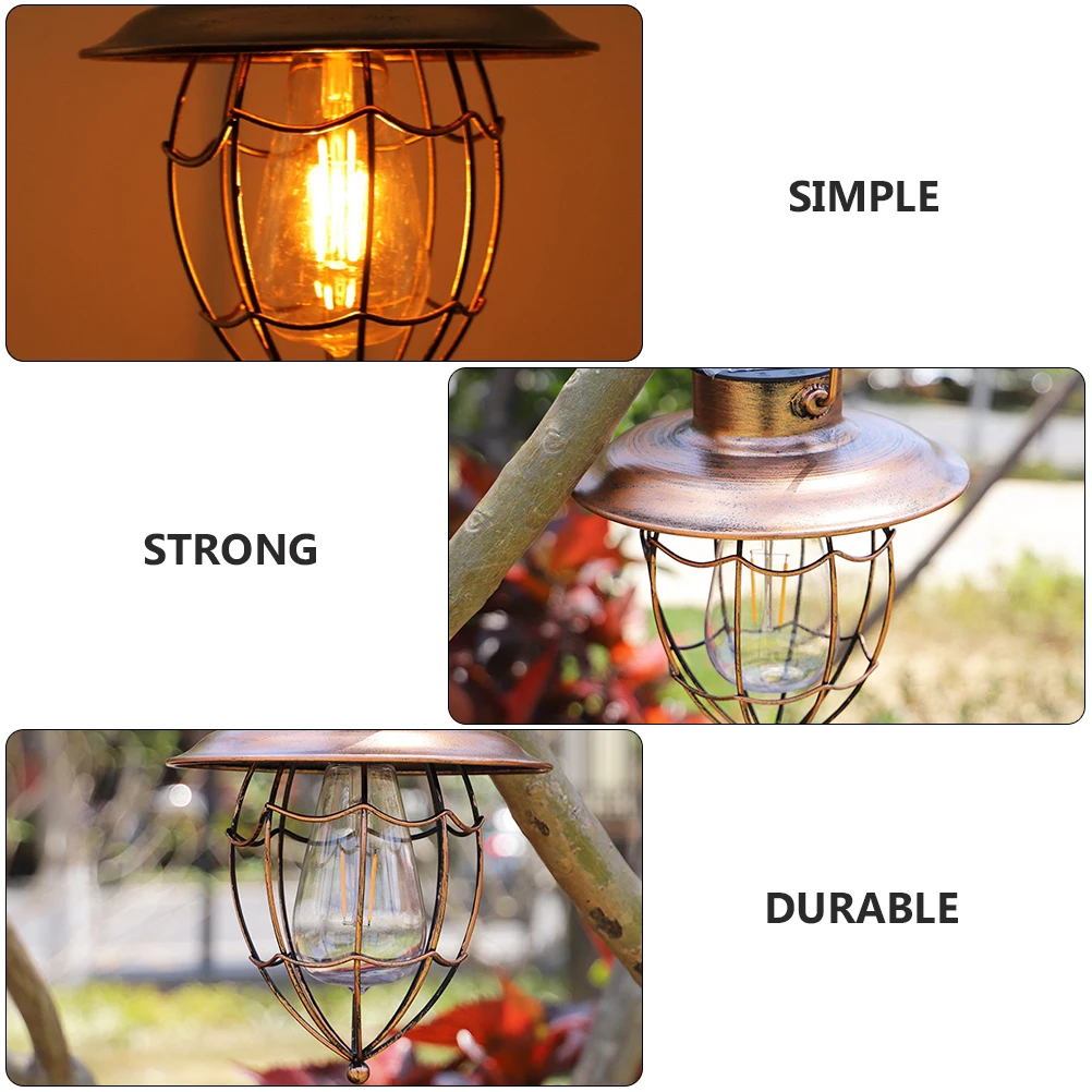 

Retro Solar Lantern Lamp Lantern Outdoor Iron Led Lamp Villa Decorative Yard Outdoor Hanging Lights Lighting Energy Efficient
