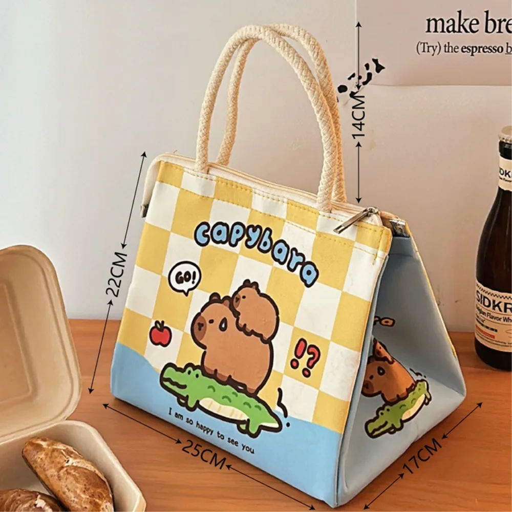 

Cartoon Cartoon Capybara Lunch Bag Lightweight Large Capacity Korean Style Handbag Insulated Tote Bag Fashion Design