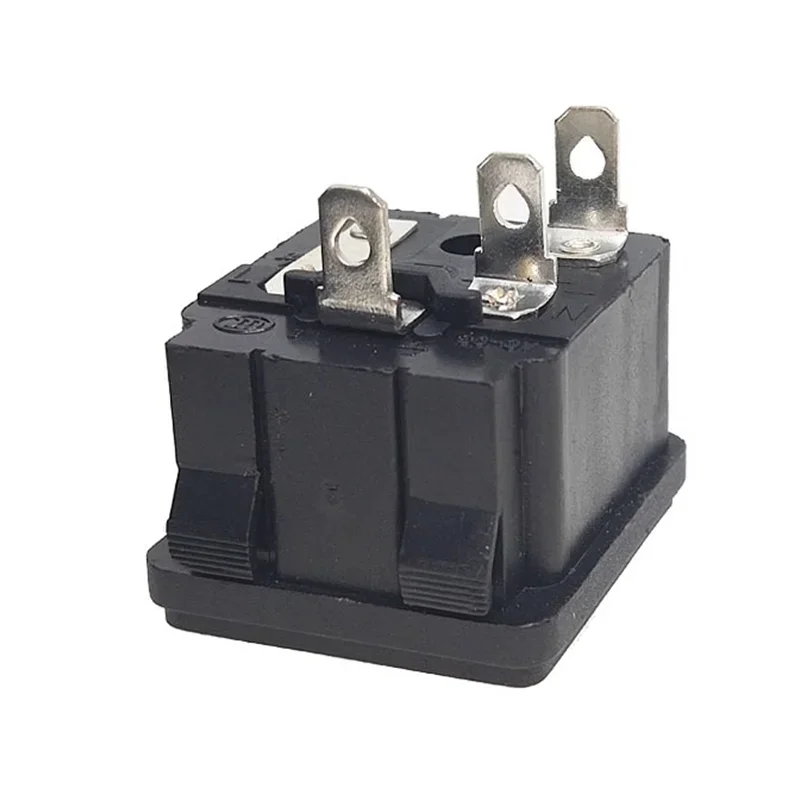 AC-02 IEC Power Inlet 10A 250V Panel Mount Socket with Integrated Fuse Holder