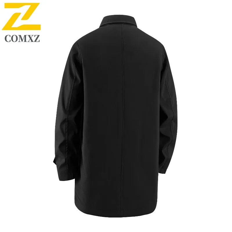 COMXZ Luxury Men Trench 2025 Korean Style Fashion Lightweight Coat Casual Daily Style Windproof Spring Autumn Garment