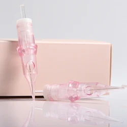 10pcs/Box Pink Tattoo Cartridge Needles Disposable Needles RL RS RM M1 Series For Tattoo Machine For Eyebrow Eyeliner Permanent