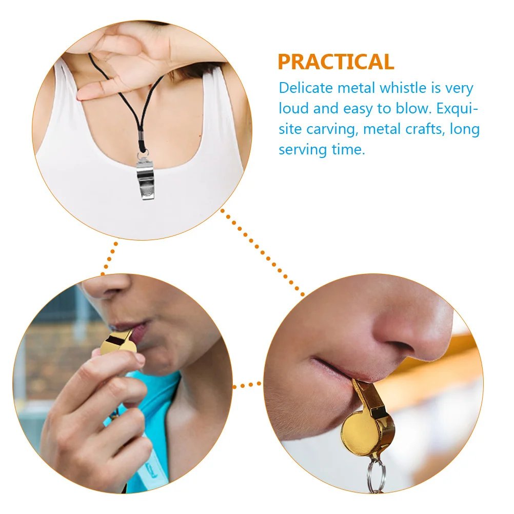 4 قطعة صافرة معدنية في الهواء الطلق صافرة السلامة للتخييم التنزه السفر بقاء خفيفة الوزن قلادة الحكم الرياضة استخدام الطوارئ #4