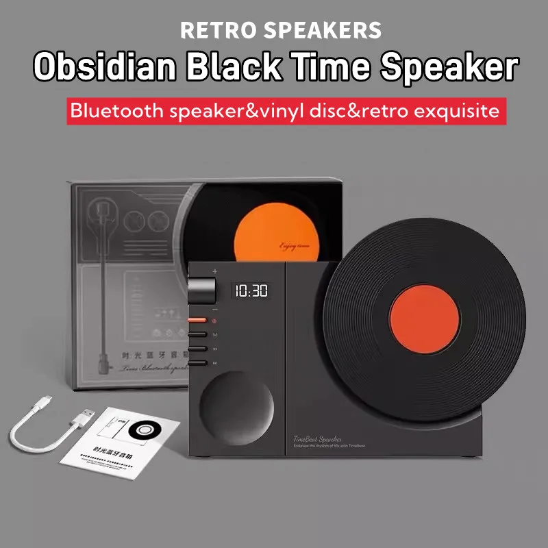 

Portable Bluetooth 5.3 Speaker Creative Desktop High-Definition Sound Quality INS Retro Subwoofer Outdoor Wireless Clock Speaker