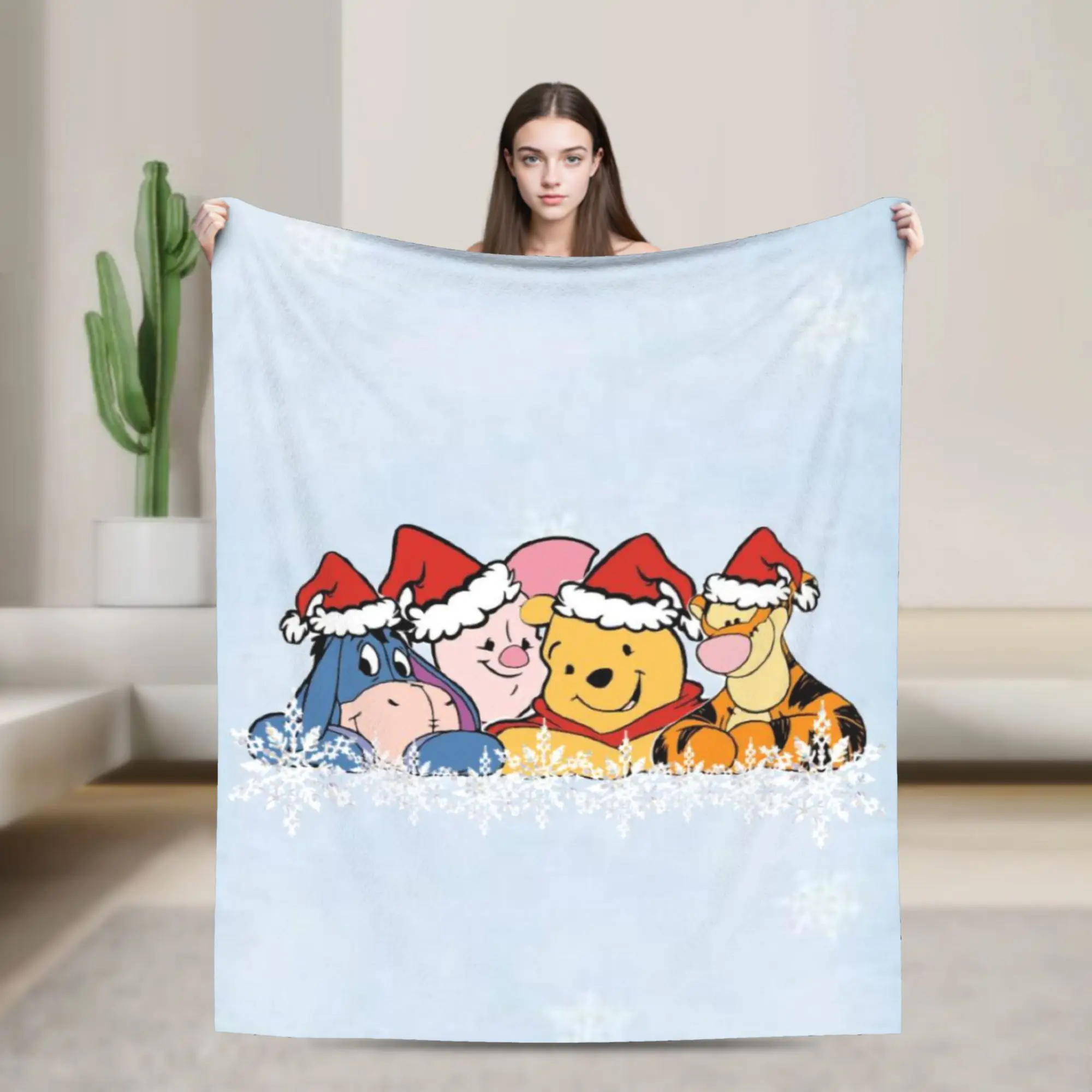

Winnie the Pooh Christmas Blanket Cozy Soft Throw Blankets for Bed 50x60 Inch Multiple Sizes Bedding Throws